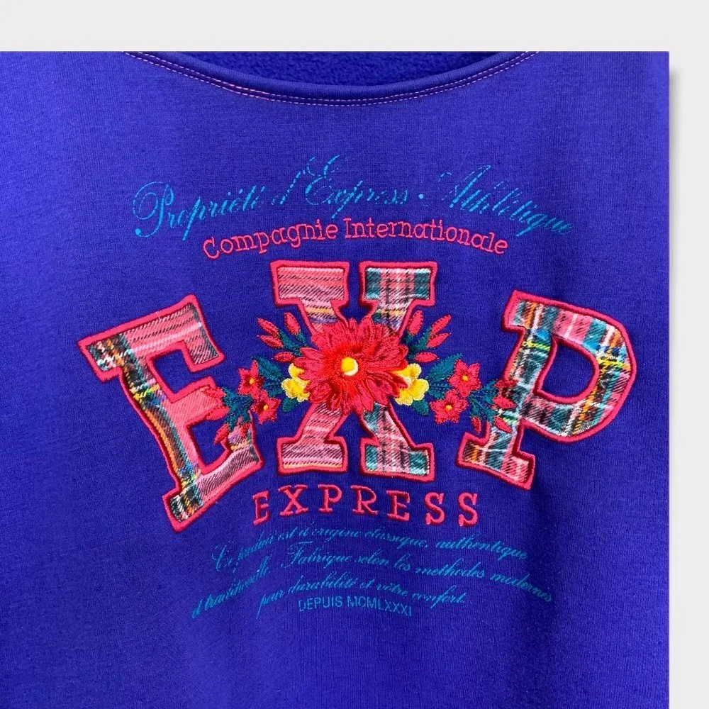 Vintage 90s Express Blue Slouch Pull Over Sweater XL